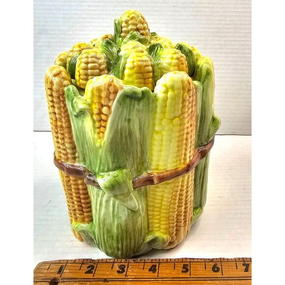 Vintage San Marco Italian Corn Design Ceramic Cookie Jar - Picture 2 of 11